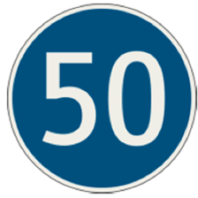 250 Najnižšia dovolená rýchlosť
