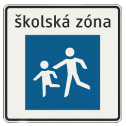 Miesto, od ktorého platia osobitné ustanovenia o cestnej premávke v školskej zóne.