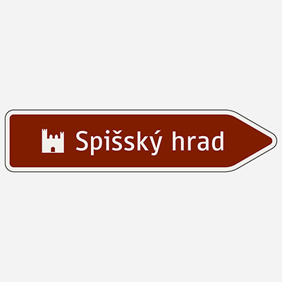Šípový smerník k turistickému cieľu