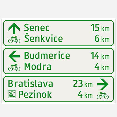 Cyklistický smerník tabuľový
