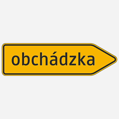 Šípový smerník na vyznačenie obchádzky