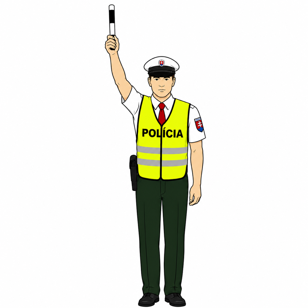 Pokyn policajta pri riadení cestnej premávky Čakaj