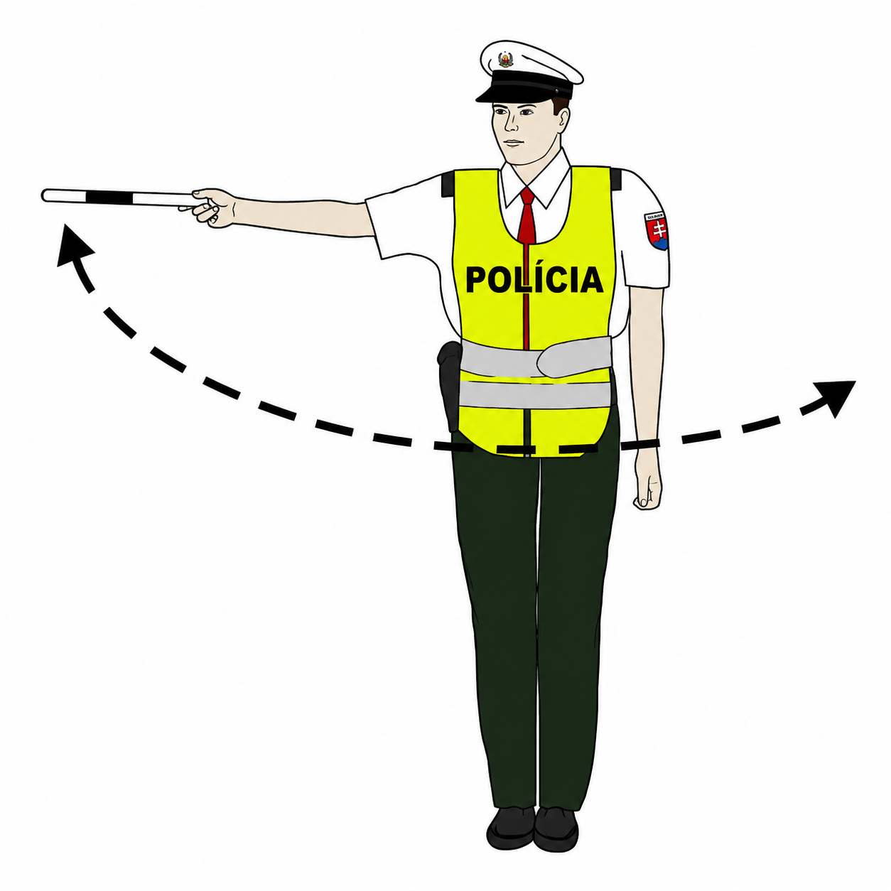 Pokyn policajta pri riadení cestnej premávky - Zrýchliť jazdu