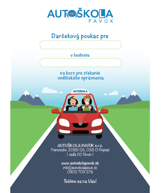 autoskola_voucher Darčekový poukaz autoškola